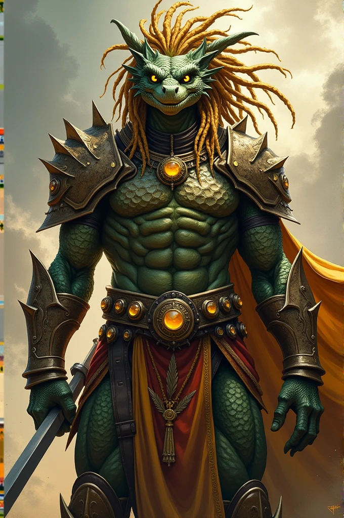 You can make a 1 dragonborn character with reggae style dreadlocks on his head, with yellow eyes, in paladin costume