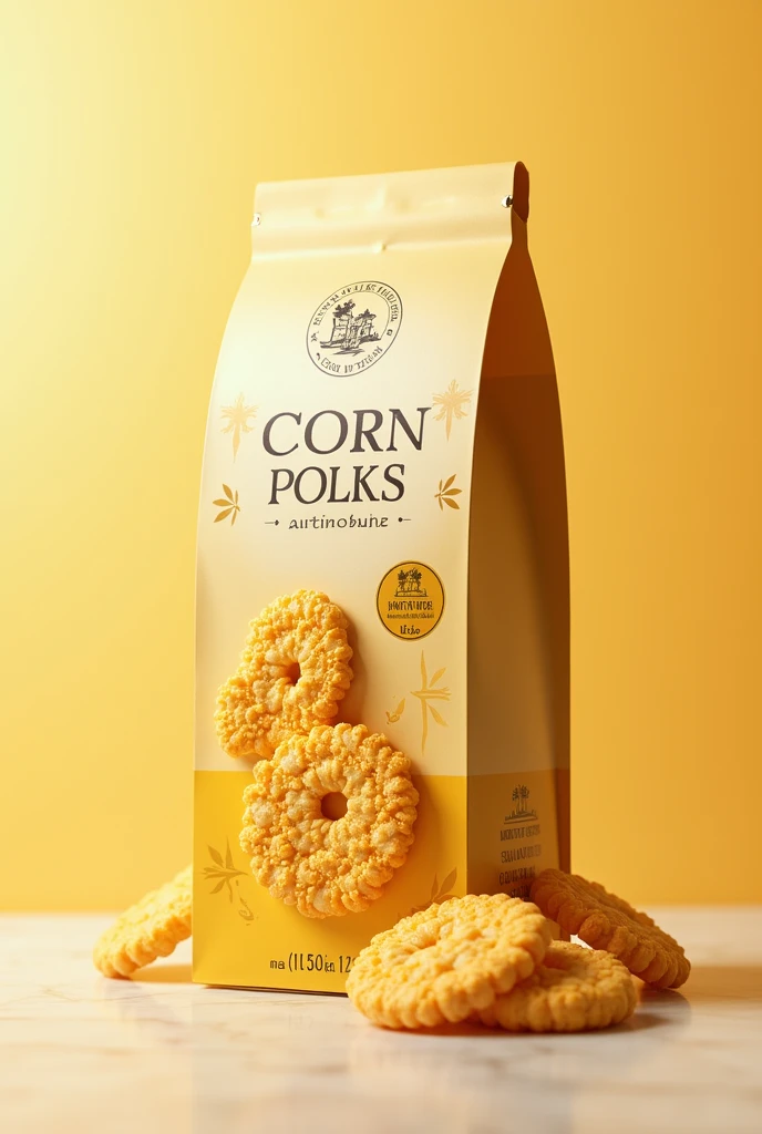 Packaging for golden snacks brand corn biscuits