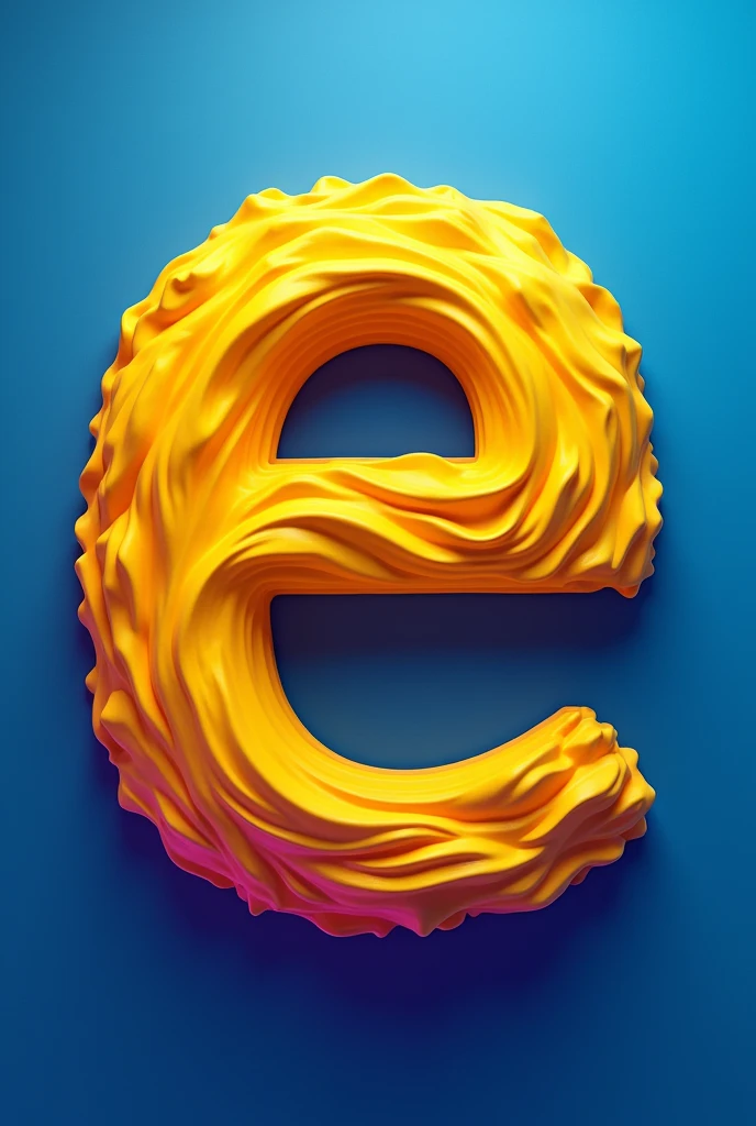 Make the letter E so that the letters are with three yellow colors, strong blue and magenta