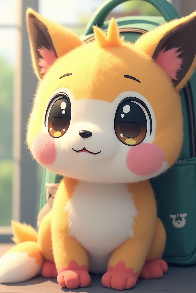 A stuffed animal for a backpack that&#39;s not too big but not too small either., anime style