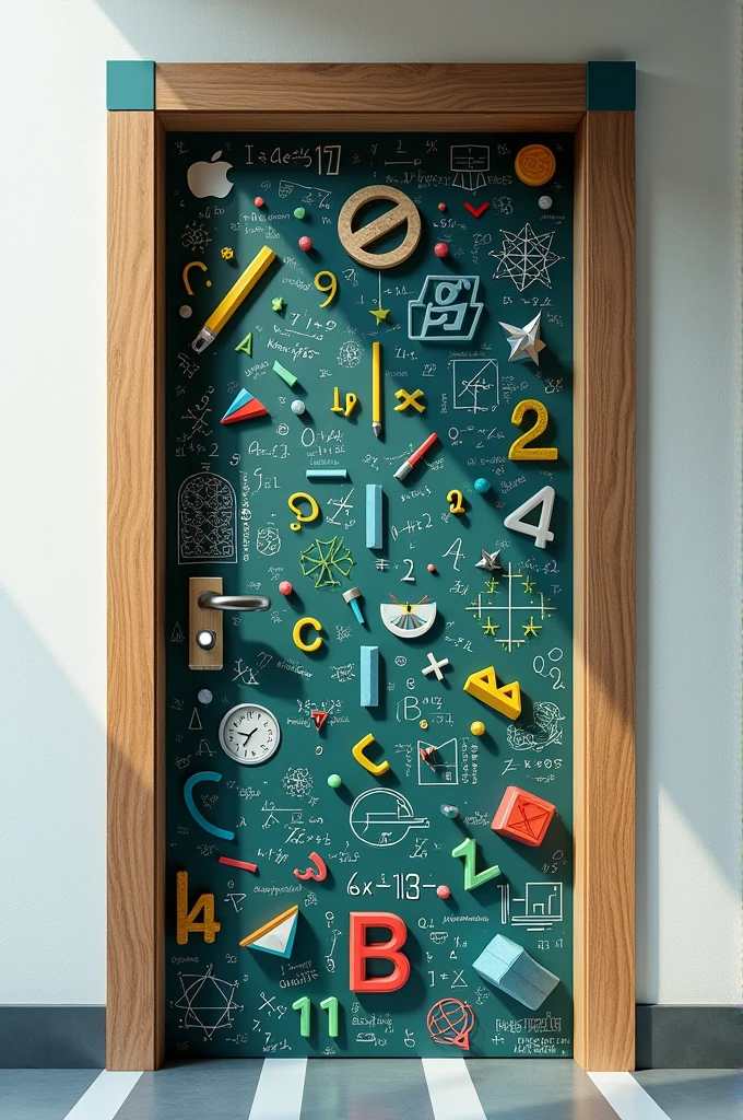 Door decorated with the theme"Mathematics Week"