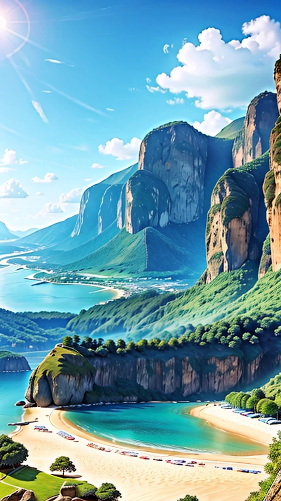 Beach montain landscape