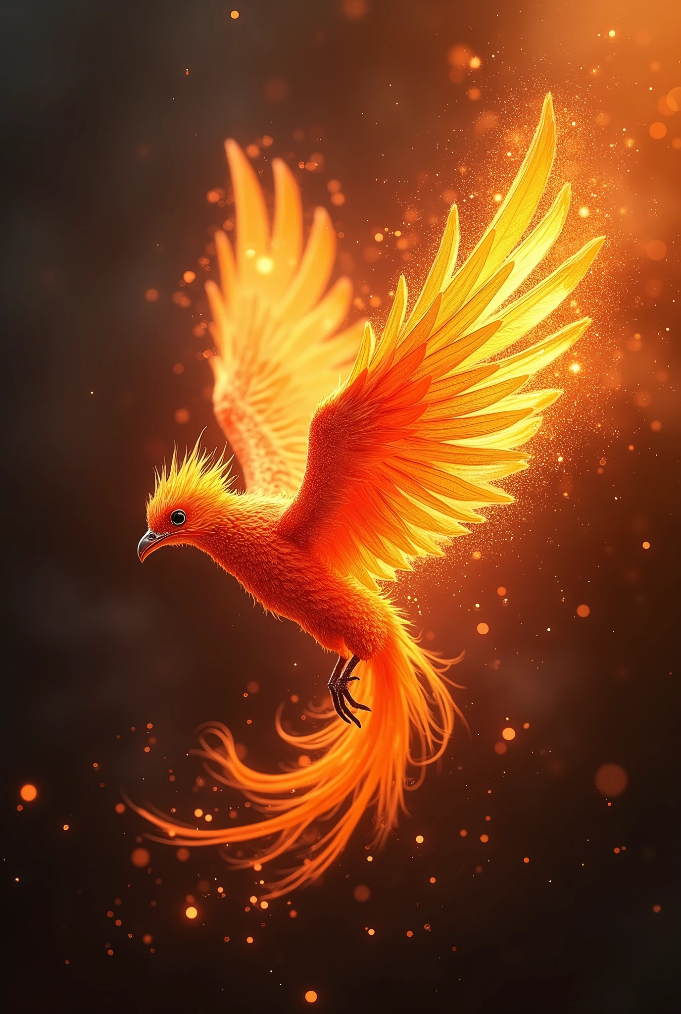 A tiny Phoenix with explosive firepower, Mach movement, speed lines, and sparks