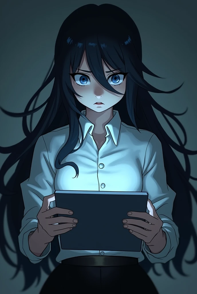 Please create the character of Filia Medici, from the video game Skullgirls, looking at the screen scared