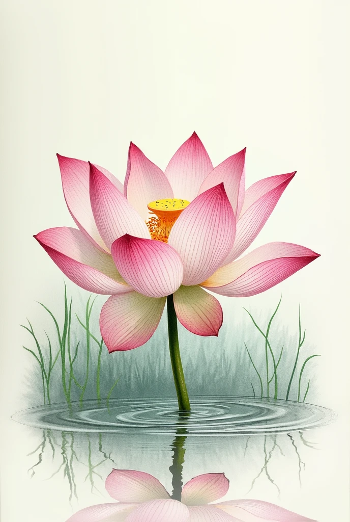 Indian lotus flower drawing
