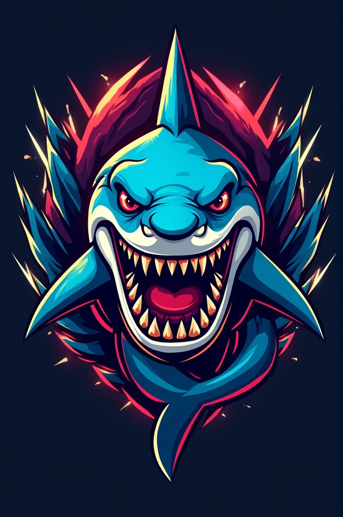 Shark gaming style logo with New Era cap