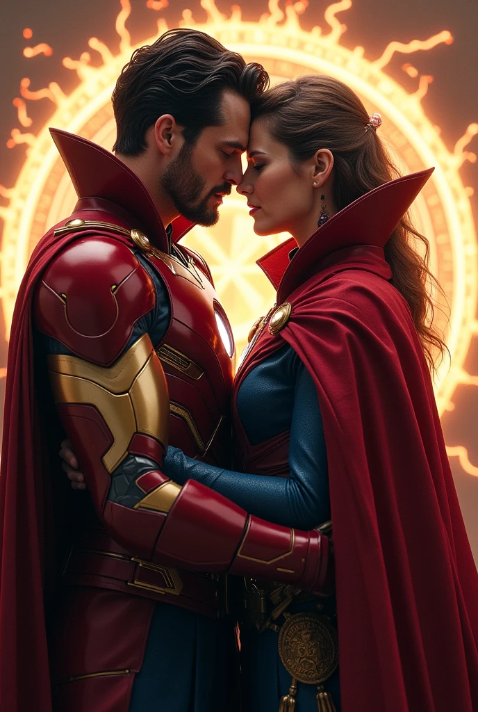 Iron man kissing doctor strange
