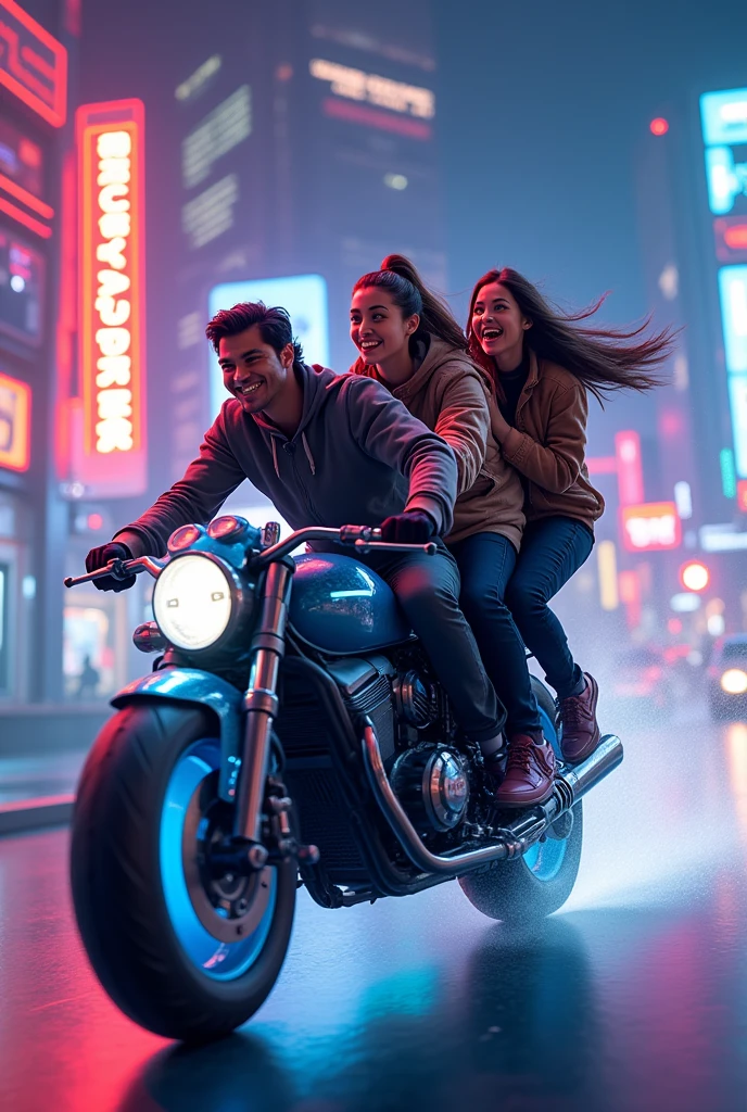 5 people riding on a motorcycle arcade game