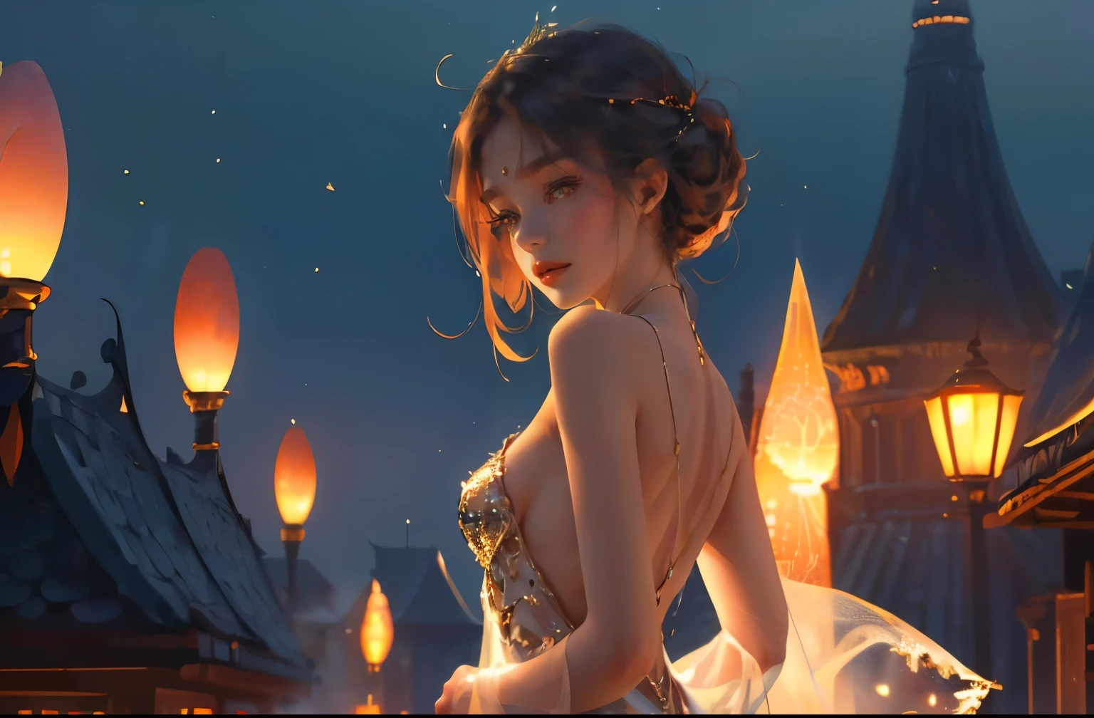 (practical, Photorealistic:1.37), (masterpiece, Highest quality:1.2), (Ultra-high resolution:1.2), (Original photo:1.2), (Clear focus:1.3), (Face Focus:1.2), (Highly detailed CG Unity 8k wallpaper:1.2), (Beautiful Skin: 1.2), (Pale skin:1.3), (Super sharp focus: 1.5), (Super sharp focus:1.5), (Beautiful and clean face:1.3), (非常にDetailed Background, Detailed Background:1.3), Bokeh, Depth of written boundary, rest, Image of a Very Cute and Beautiful Japanese Woman, , business suit, (2:1.1), smileの少女の肖像画, Full body image, from the front, Symmetrical Configuration, (Studio Lighting:1.3), (Cinema Lighting:1.3), (Rear window lighting is backlit:1.3), (surface light:1.3), Light Enveloping Her Entire Body, Looking straight at you, Persistence, Sexy model posing, rest, (Chestnut Half-Hair:1.2), Light green eyes, Beautiful Eyes, Princess Eyes, Mahogany Hair, A single hair, bangs, slim, Abdominal muscles, (Huge breasts;1.35), (Willow West:1.15), (Details of a beautiful girl:1.4), (Elegant and gorgeous deep red lace silk red wedding dress:1.3), (BaliOcean view背景:1.2), (smile, happiness:1.3), ((Perfect female body)), (Upper body image:1.3), Encircling the head, Perfect Dramatic, Volumetric lighting, Professional majestic oil painting, Glowing Skin, CT Anatomy, Perfect Proportions, 8.Five Really Small, Face Focus, Ultra practical Photo, Extremely clear images, Ultra-high definition images, Bali, Ocean view, nature, External, ((walking beach:1.2,evening,Sunset,夜空にたくさんのstarが美しく輝いている, 長時間露光されたstar空に、Many circular orbits are visible in the image.,無数のstarが輝き、Shining with a fantastic light. star々is bright and vivid)),