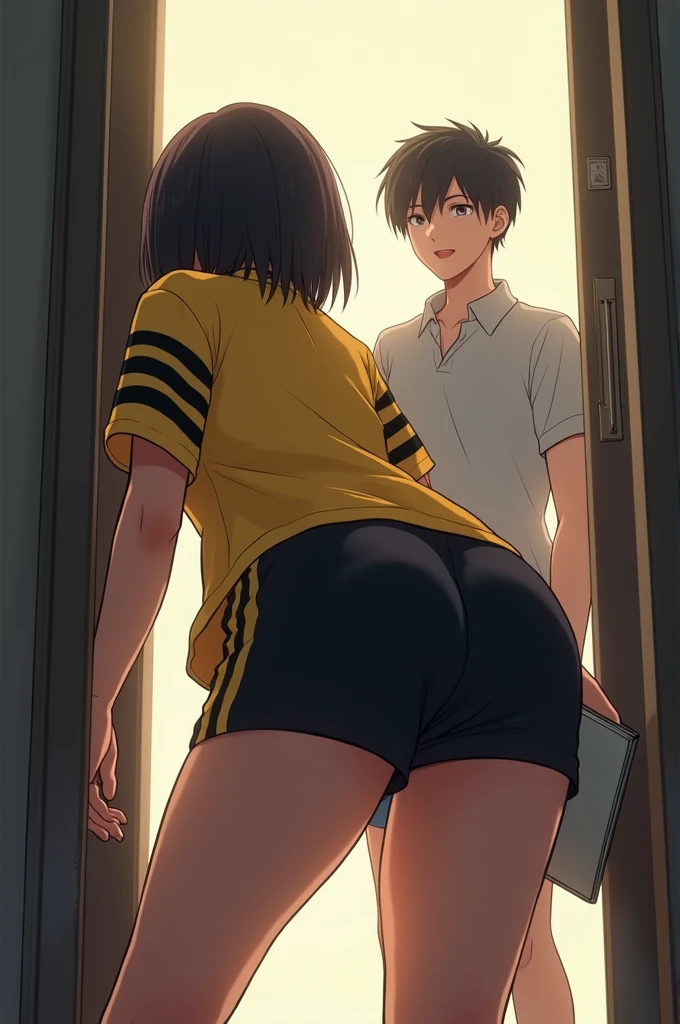 score_9, score_8_up, score_7_up, source_anime, flat color, anime screencap, ikuchan, BREAK, 1boy, dominant white male, male, shota, 1lgirl, milf, dark skinned female, interracial, side view, mating press, creampie,  indoors, crotch focus, cute shota, cute boy, looking at viewer, faceless male, netorare, cuckolding, cuckold pov