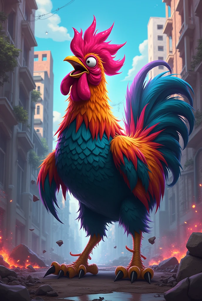 Create an insane rooster from the Free Fire video game by making emotes