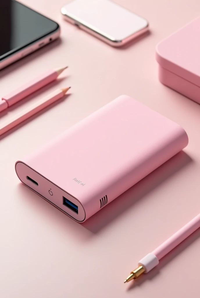 Powerbank mix with pencil box pink
