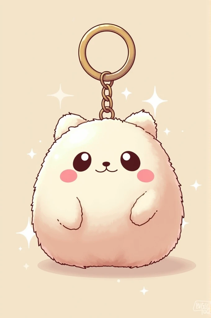 A fluffy anime-style keychain that&#39;s not too small or too big.