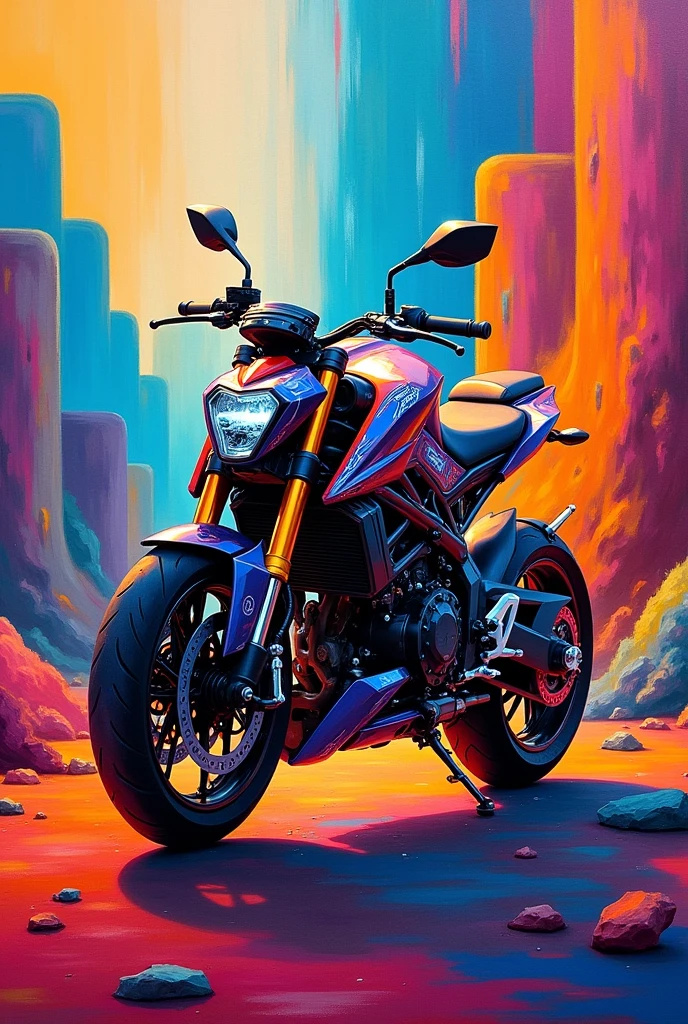 Creative painting with different types of colour and Bike MT 10 super bike
