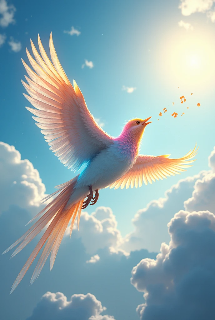 In the sky, a bird so high,
With feathers bright, she loves to fly,
She sings a tune and soars around,
Spreading joy from sky to ground.Chorus: