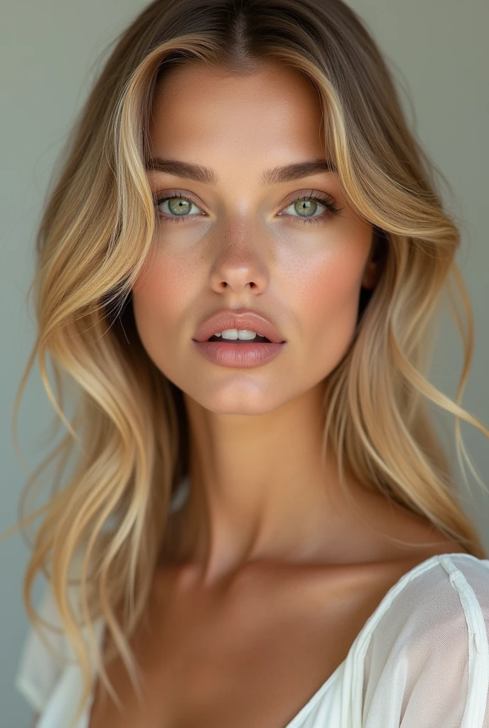 Girl  blond green eyes karlie kloss look a like 