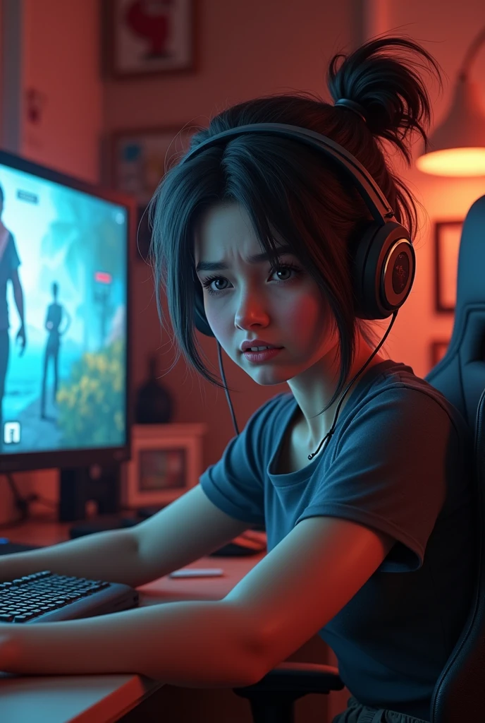 Amy playing free fire and loses and gets angry