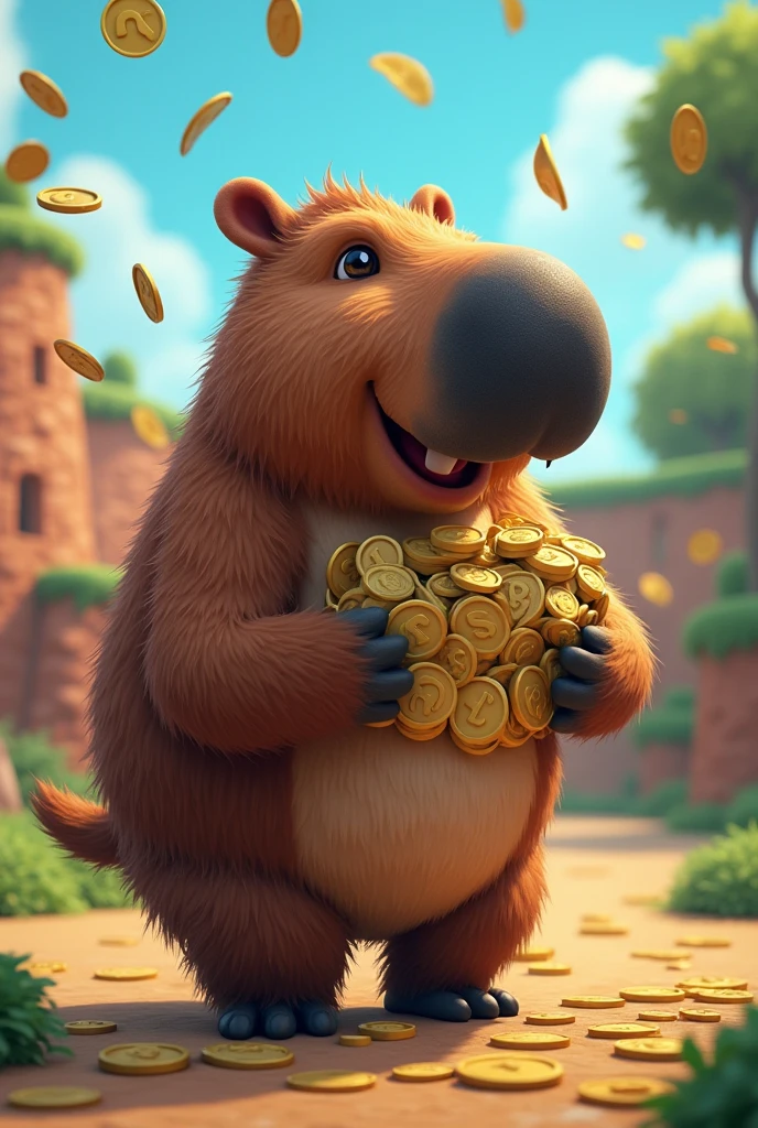 Capybara generating money in Roblox game 