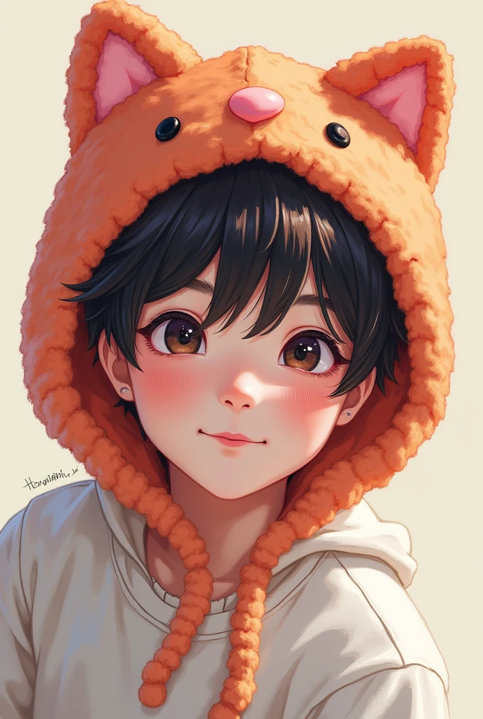 Skz's Jeongin in a kitty hat