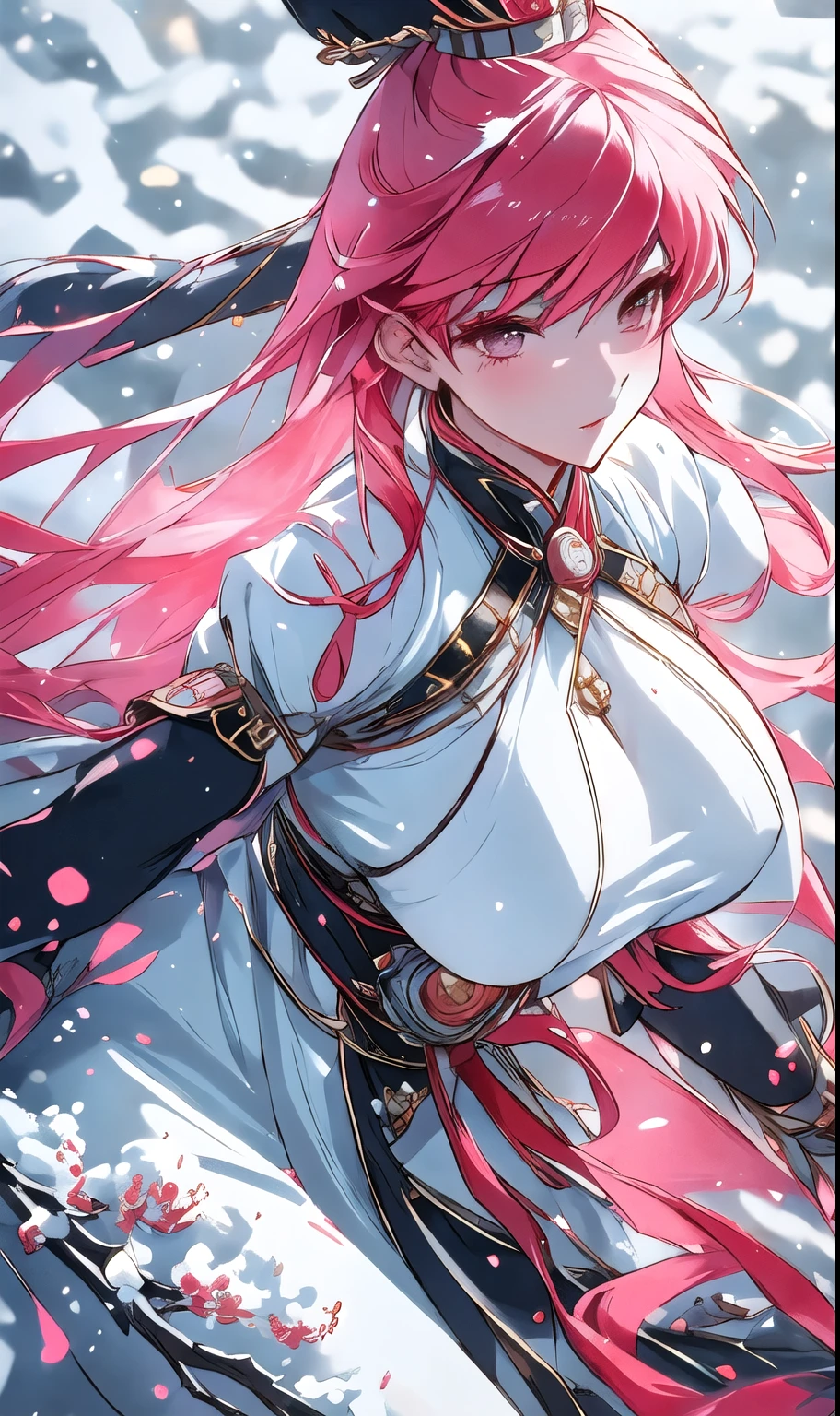 The empress of the harem has two big melons, an extremely sexy body and pink hair. She appears to have a mix of Asian and American features., your skin is white as snow and soft as cotton. Your eyes bring shine, and she exudes an aura of authority, of those who command and demand reverence.