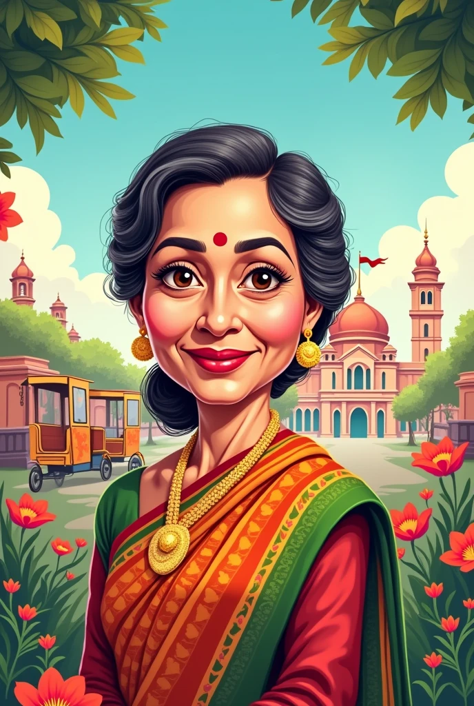 Create a cartoon pic Bangladesh prime Minister sheikh hasina