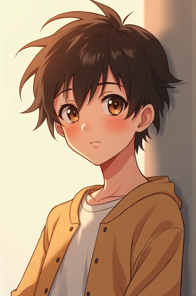 Anime boy with brown hair, 2d