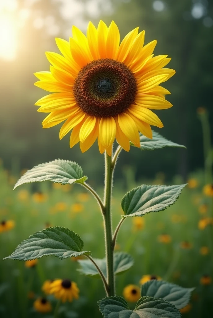 Sunflower plant, very realistic