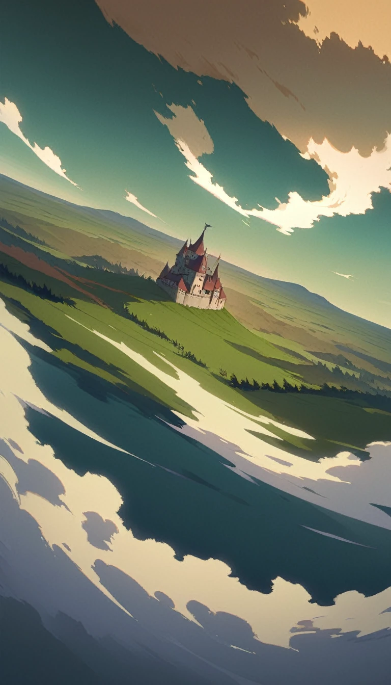 ultrawide landscape aesthetic,Studio ghibli inspired aesthetic, No People ,Witchy room