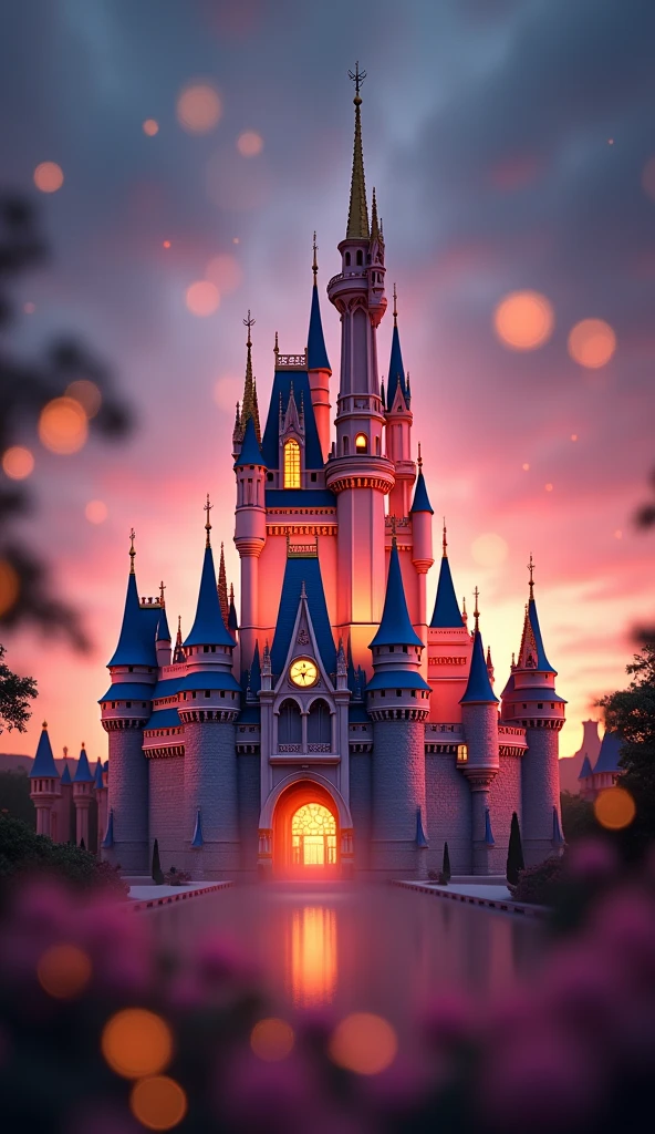 Disney logo, bokeh, very detailed, 8k, great lighting