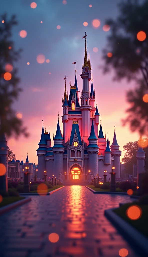 Disney logo, bokeh, very detailed, 8k, great lighting