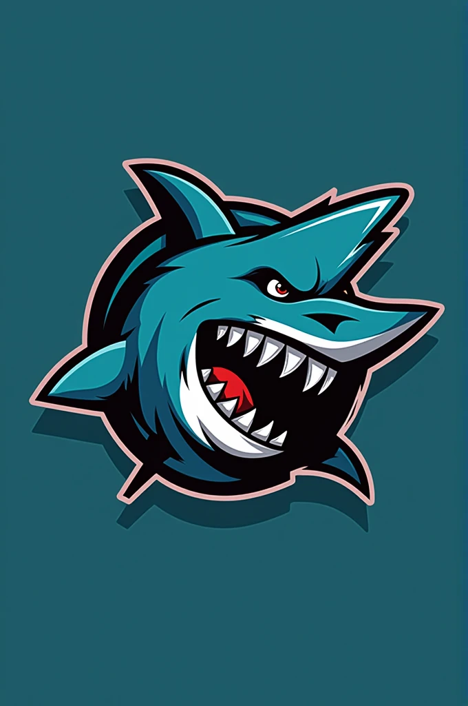 Shark gaming style logo with New Era cap