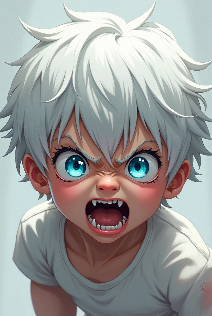 Anime white hair child fury