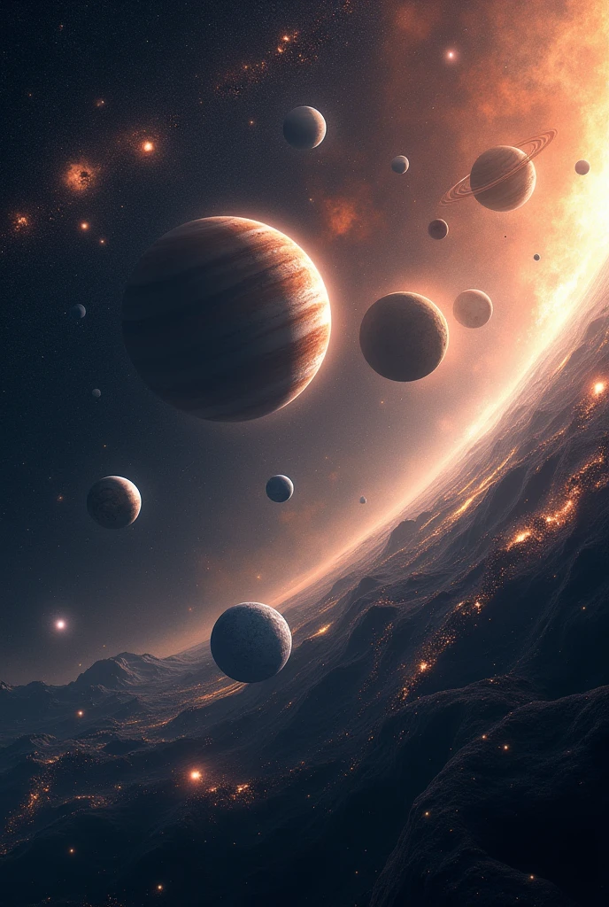 Planets of the universe in space.