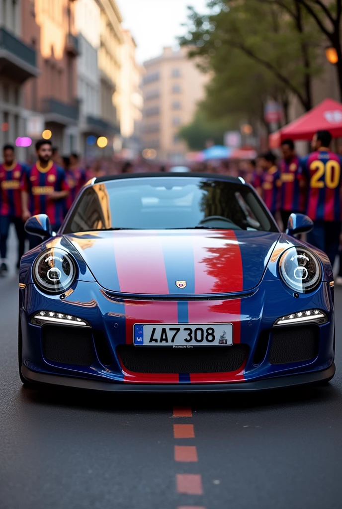 Porsche fc barcelona car
