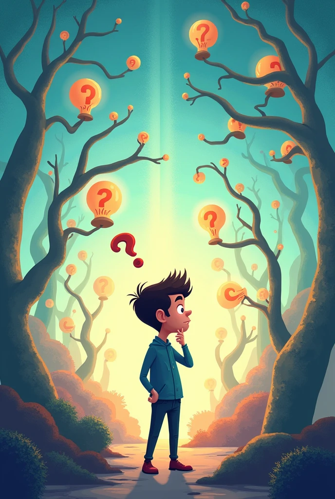 A cartoon image that shows me about decision making under uncertainty 