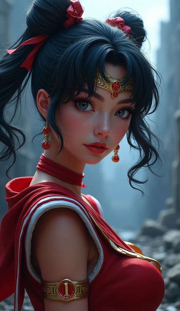 Sailor mars photorealistic, high quality, (RAW photo, best quality), (realistic, photorealistic: 1.4), (extremely delicate and beautiful: 1.4), amazing, fine details, masterpiece, ultra detailed, high resolution, best illustration, best shadow, intricate, ( extremely intricate: 1.2), (exquisitely detailed skin), cinematic light, perfect anatomy, (cool color: 1.4), sharp focus, 8k UHD, DSLR, (Fujifilm XT3),,(Fondo de ruinas de mazmorra en ruinas:1.4 ), (Sailor moon mars:1.4), (Sailor moon mars V2.1), (pose americano :1.4), (iluminación cinematográfica :1.4), Epic Fantasy Art Style HD, 4K fantasy art, epic fantasy digital art style, epic fantasy art style, Fantasy Woman, epic fantasy art portrait, Epic fantasy style, hyperrealistic fantasy art, hd fantasy art, Epic fantasy character art, epic fantasy art, in style of dark fantasy art, epic fantasy digital art, (Sailor moon mars:V2.1)