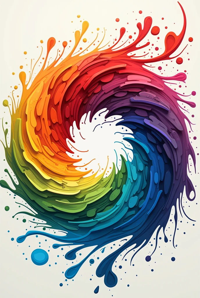colorwheel with a design. draw a normal color wheel at the middle and add some design