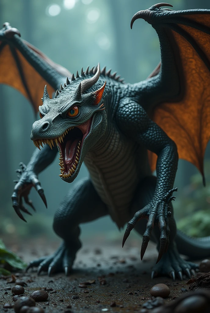 Komodo dragon mix bat dangerous body