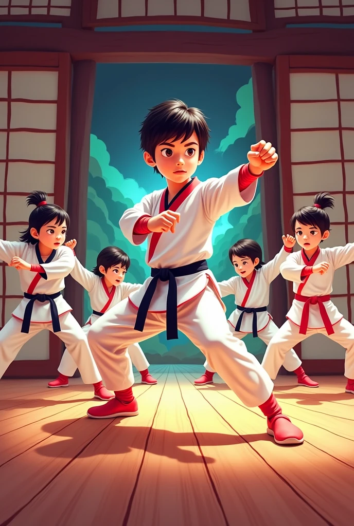 A cartoon of Itf taekwondo
