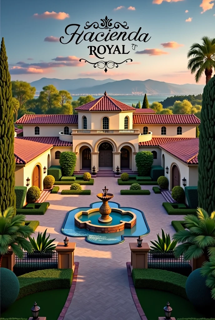 Create a logo for a fine estate that contains the name Hacienda Royal