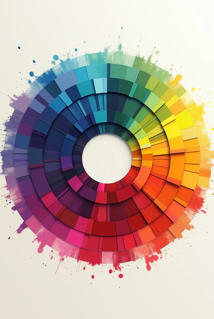colorwheel with a design. draw a circle color wheel at the middle