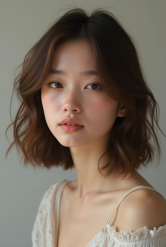 A woman with brown hair facing forward