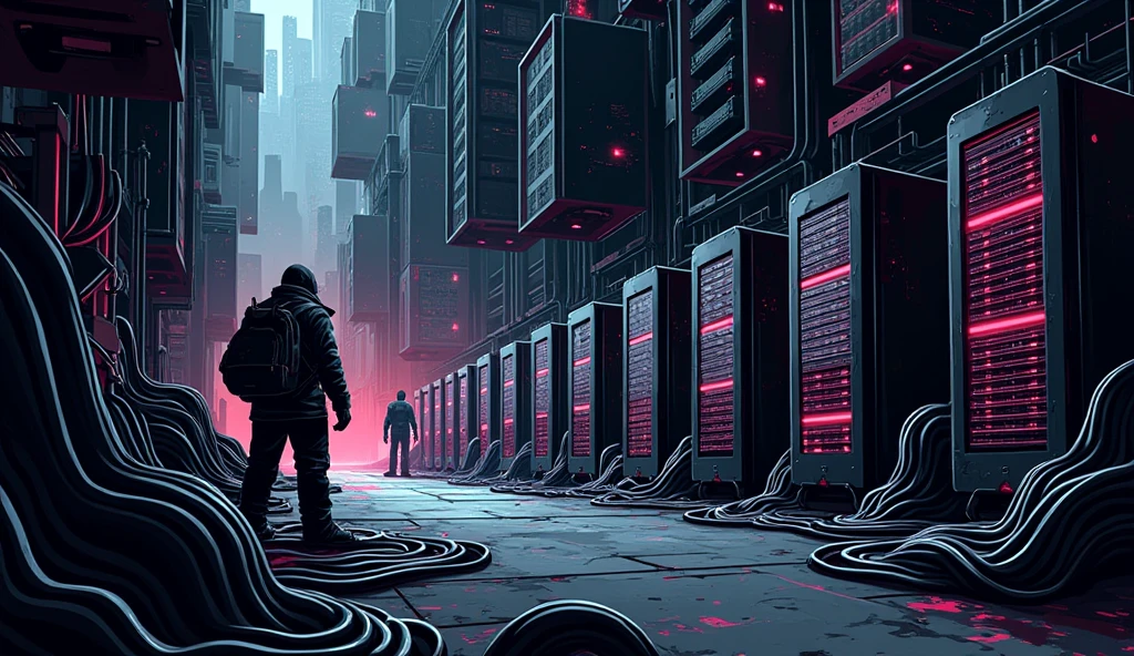 it infrastructure and black comic type vector