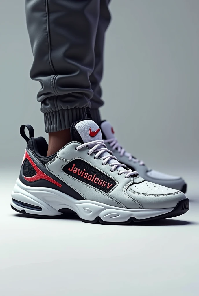 A logo on sneakers with the name Javisolessv