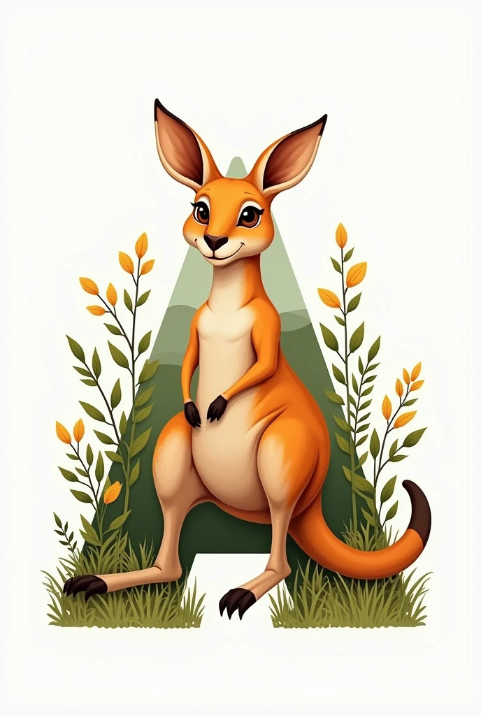 Decorate a letter A with a kangaroo