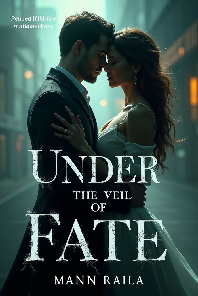 Create a book cover, with the name "Under the veil of fate" which tells the story of a detective and a doctor who is secretly a killer., and she loses it by heart, and the detective pretends to be her husband, but ends up really falling in love with her