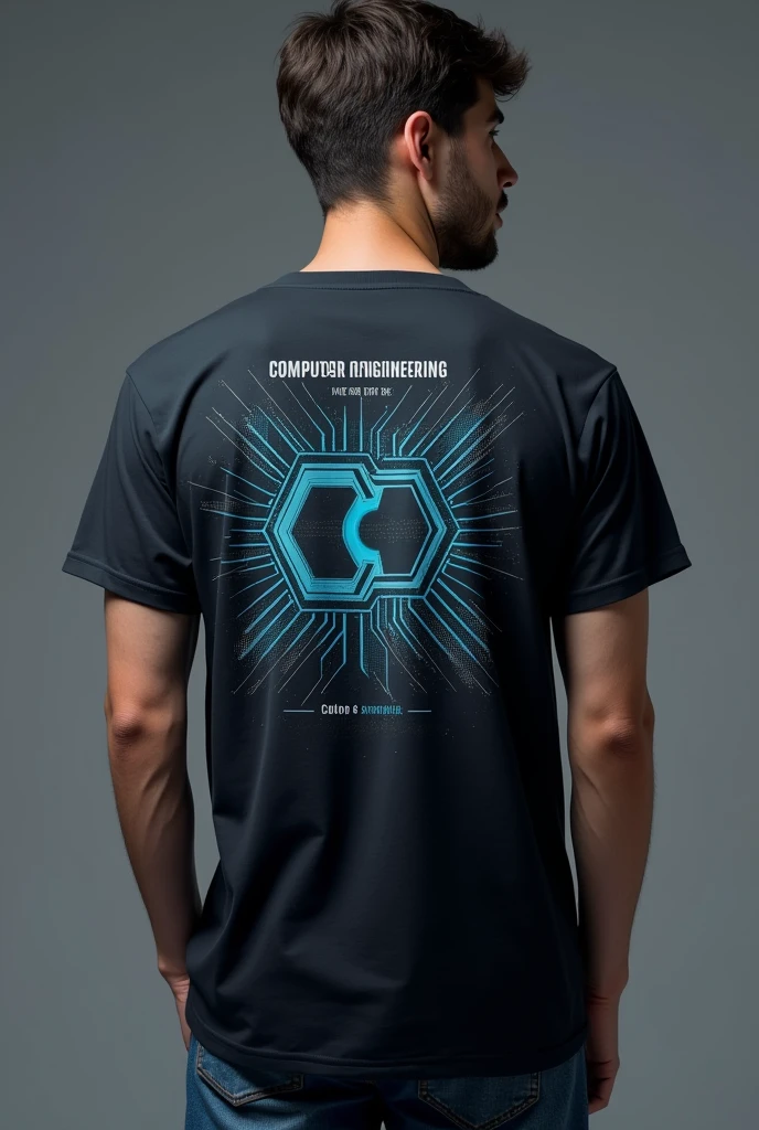 Tshirt For Computer Engineering student with Print on back and logo at front