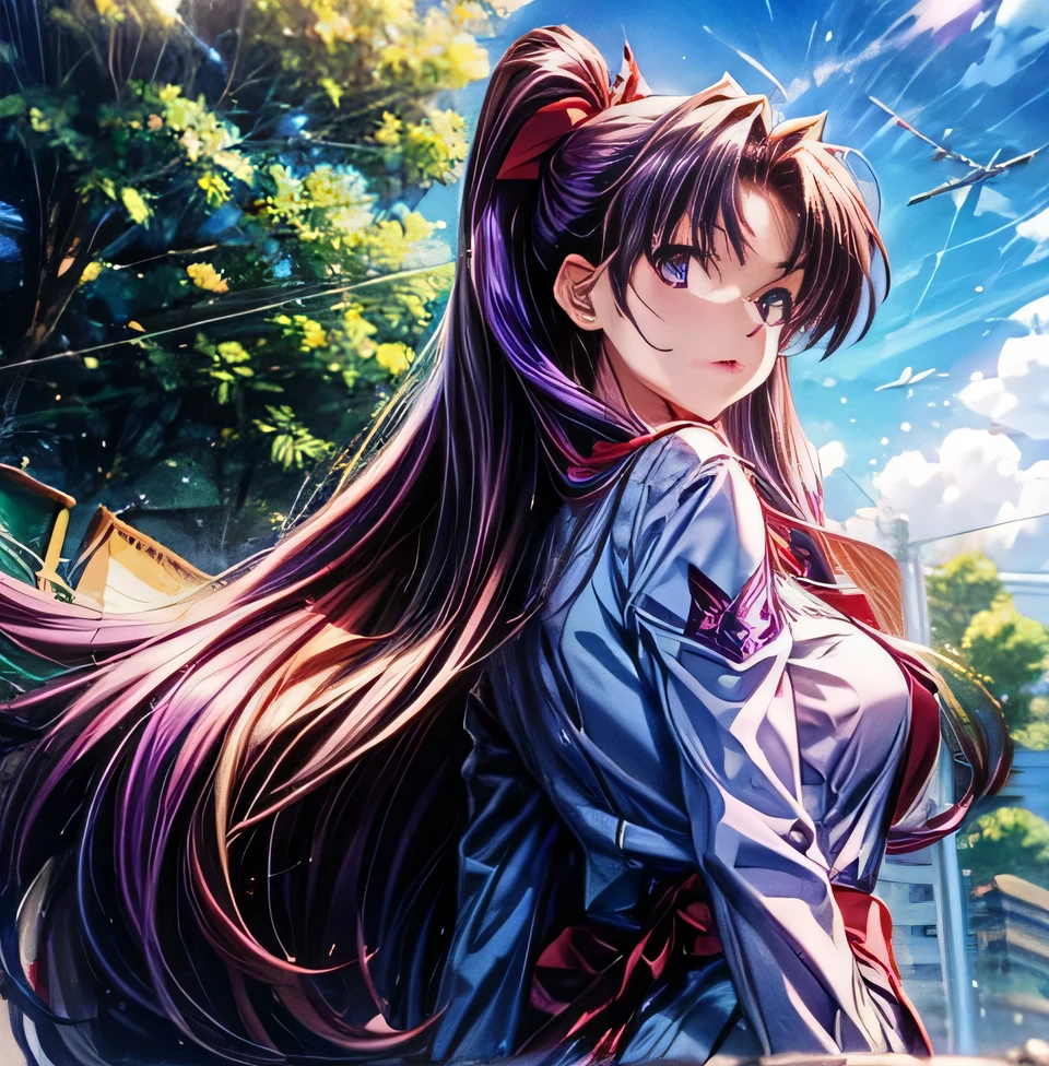 Eva Katsuragi Misato Purple long hair Whole person