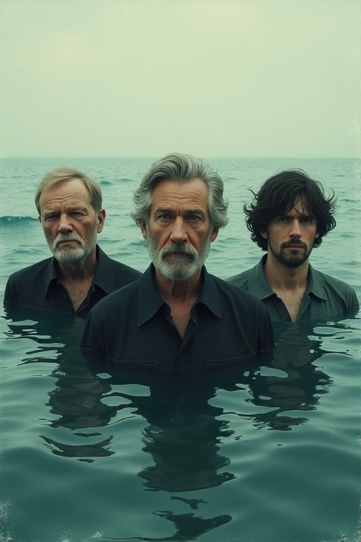 Middle-aged men,Sideburns, Bob Hair, Surrealism, Ocean,