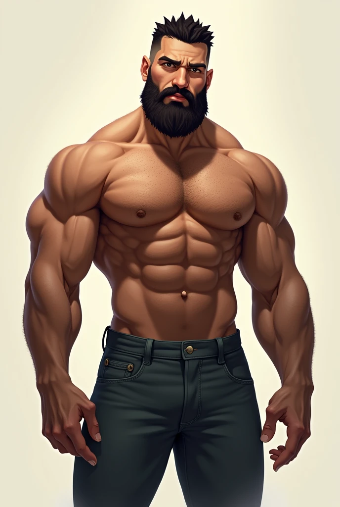 Strong bearded mixed race man.